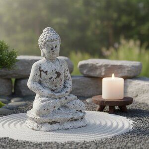 Cement Seated Buddha Statue | Tranquil Home & Garden Decor